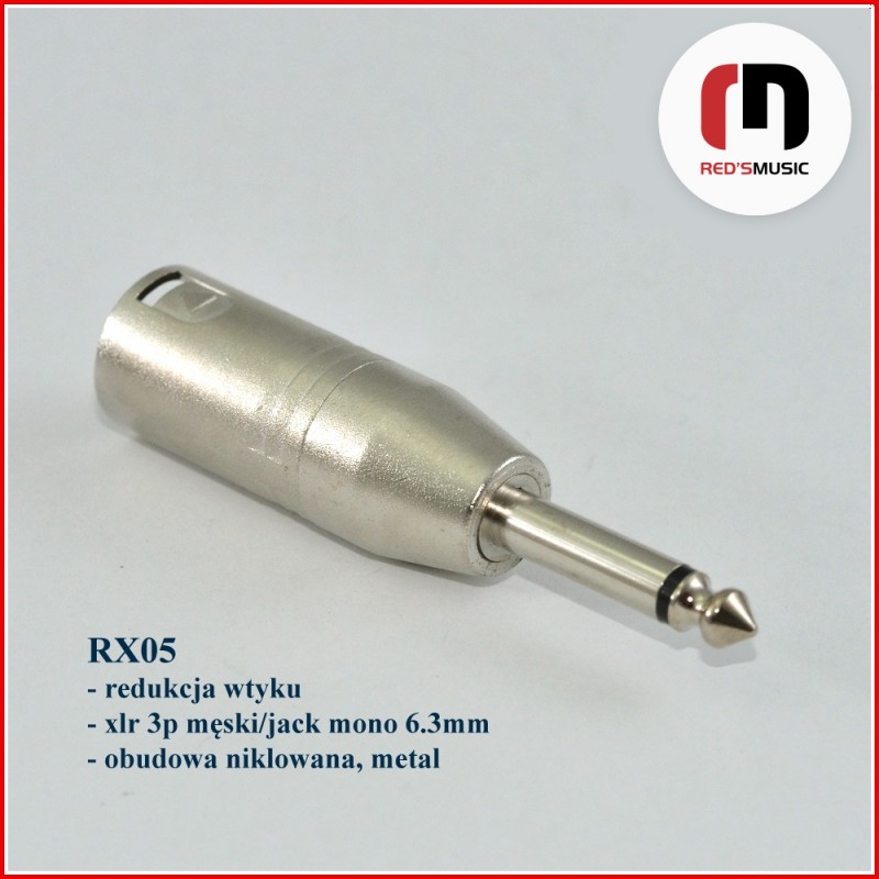Reds Music  RX05 Adapter XLR M / Jack mono 6.3mm
